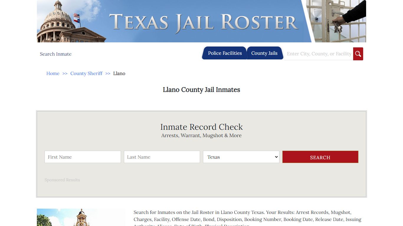 Llano County Jail Inmates - Jail Roster Search